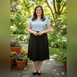 Vintage George Designs By Mark Eisen Long Black Skirt Size 16